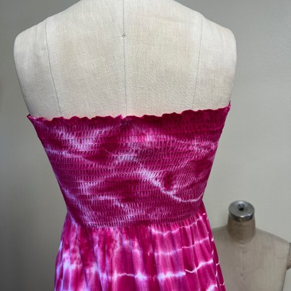 NWOT Deadstock 2000s Elastic Banded Tie Dye Tube Maxi Dress Small - Picture 5 of 5